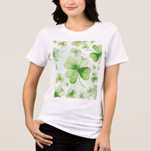 Camiseta Água Colorida Trevo de Quatro Folhas Mãe Pai Irlan