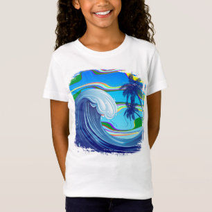 Camiseta Água das ondas grandes do oceano marinho