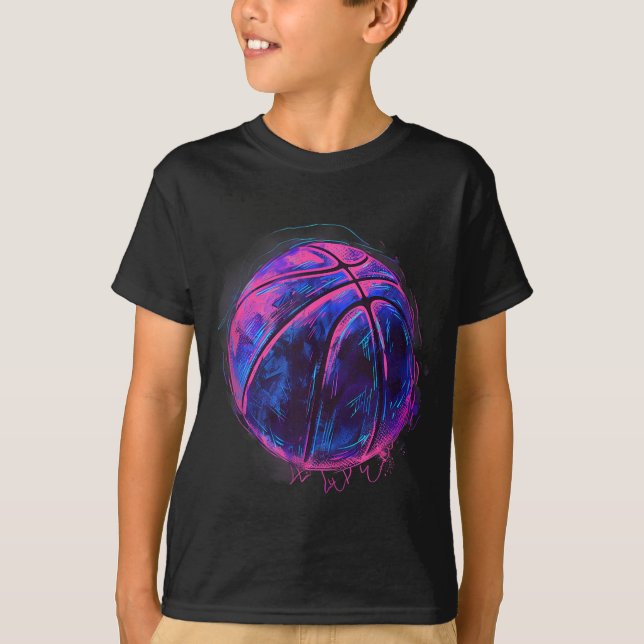 Camiseta Água de Desenho de Lover de Basquete de Trabalho d (Frente)