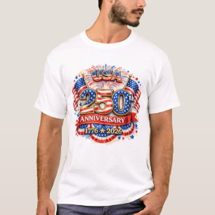 Camiseta Água-forte comemorativa do 250º aniversário patrió