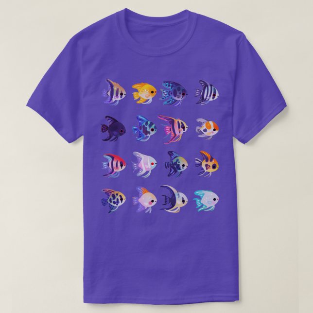 Camiseta Água fresca de Angelfish sem texto ou brilho (Frente do Design)