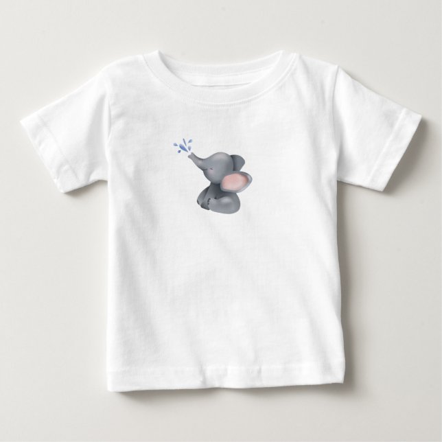 Camiseta Água Gelada De Elefante De Bebê (Frente)