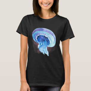 Camiseta Água-marinha Águas-vivas Criaturas do Oceano Profu