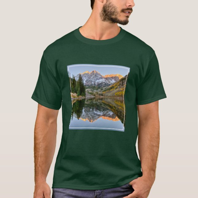 Camiseta Água | Maroon Bells Lake Aspen Trees (Frente)