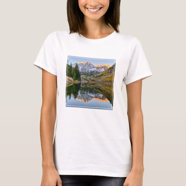 Camiseta Água | Maroon Bells Lake Aspen Trees (Frente)