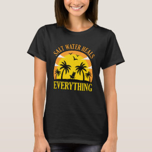 Camiseta Água salgada Férias de praia Férias de praia Féria