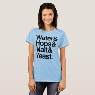 Camiseta Água & saltos & malte & fermento