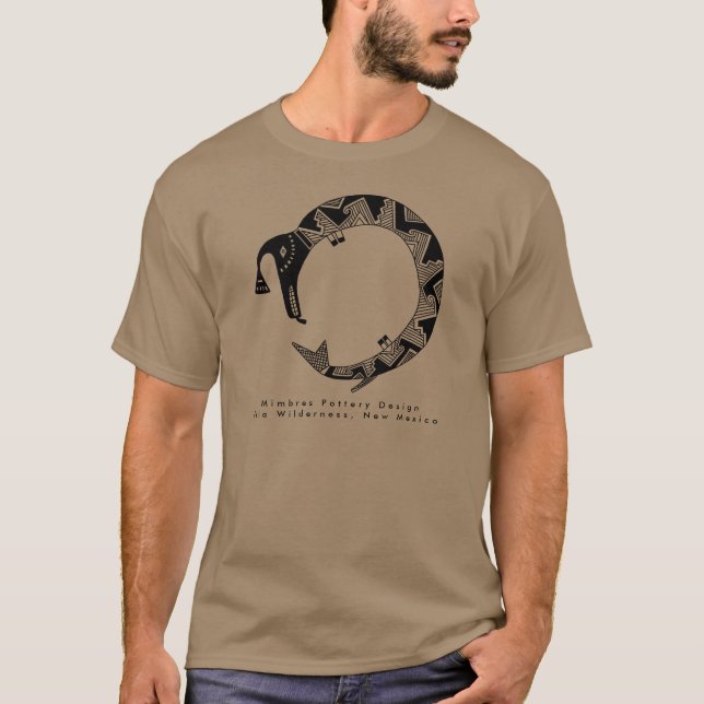 Camiseta Água Serpente, Mimbres Pottery Design T Shirt (Frente)