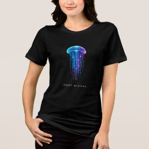 Camiseta Água-viva Cyberpunk Sinal Profundo – Neon Futurist