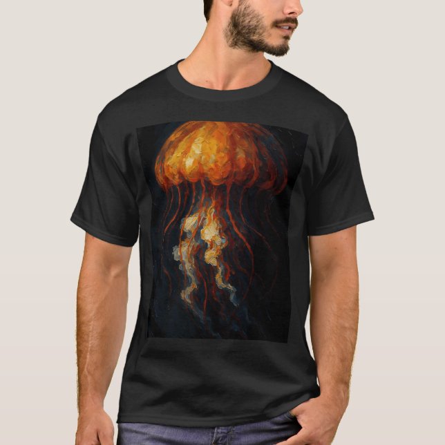 Camiseta água-viva em tela (Frente)