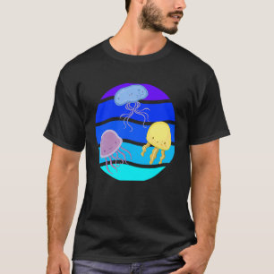 Camiseta Água-viva fofa no mar vida oceânica Animais F