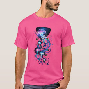 Camiseta Água-viva Medusa Jellies Azul Marinho Mar Oceano