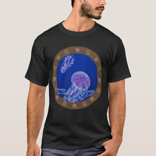 Camiseta Água-viva no Azul Profundo (Frente)