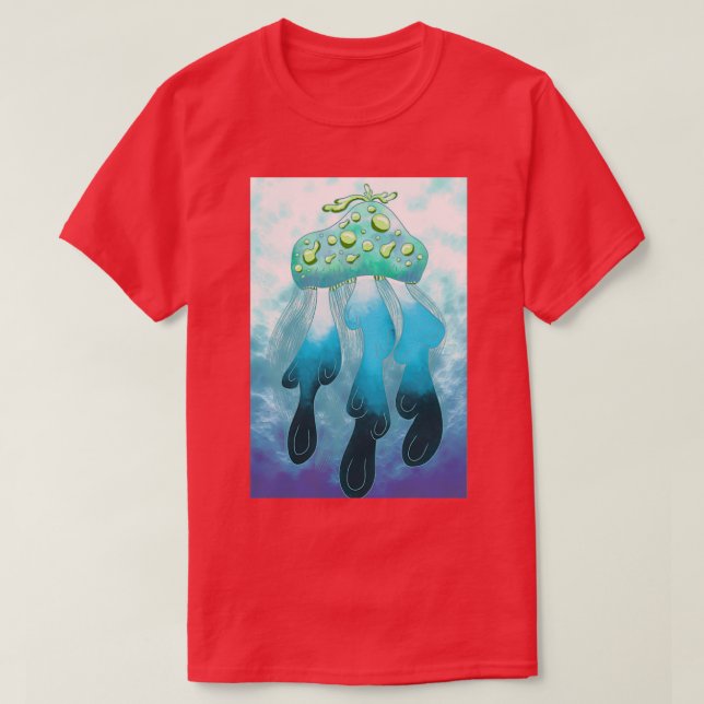Camiseta Água-viva no oceano (Frente do Design)