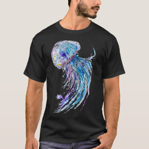 Camiseta Água-viva pintura em aquarela e tinta