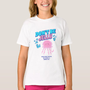 Camiseta Água-viva rosa e aqua não é água-viva