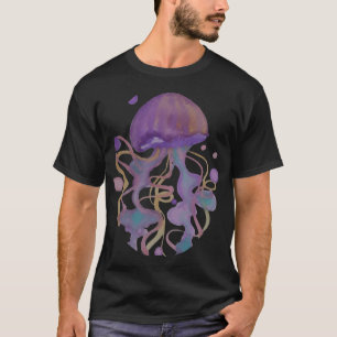 Camiseta Água-viva roxa aquarela