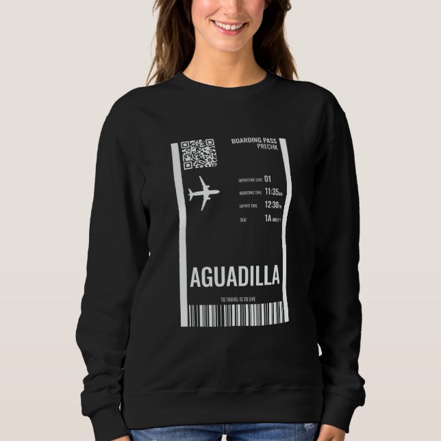 Camiseta Aguadilla Puerto Rico Boarding Pass Airline Ticket (Frente)