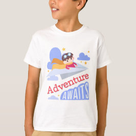 Camiseta Aguarda Aventura De Avião De Papel Voador