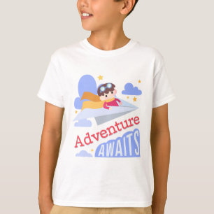 Camiseta Aguarda Aventura De Avião De Papel Voador
