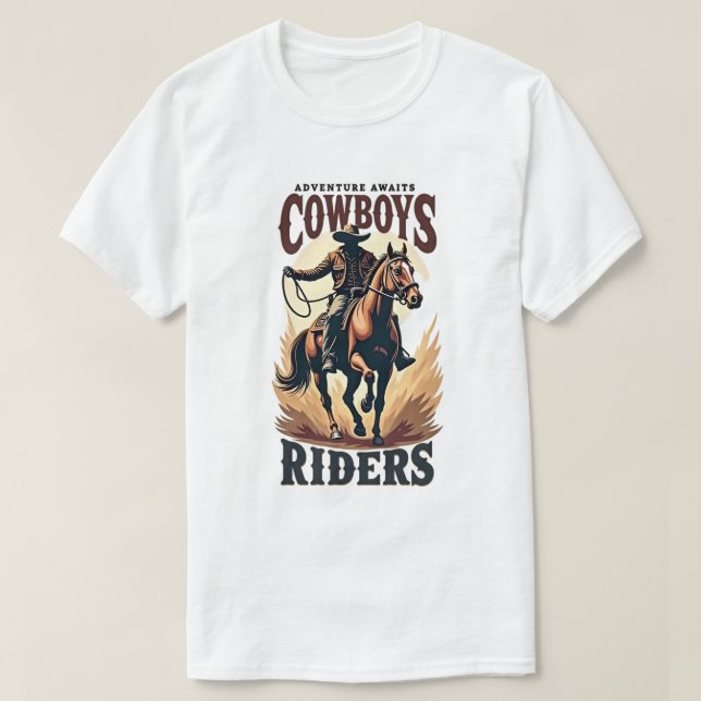 Camiseta "Aguardam: Cowboys & Riders T-shirt'' (Frente do Design)
