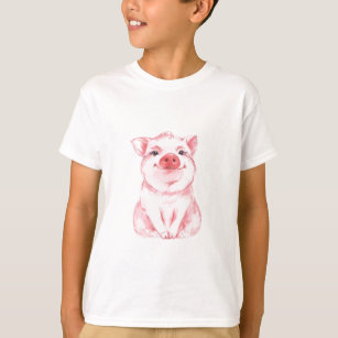 Camiseta Aguarela cor-de-rosa do porco