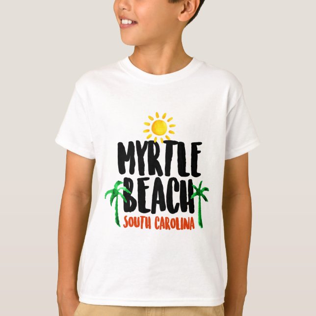 Camiseta Aguarela de Myrtle Beach (Frente)