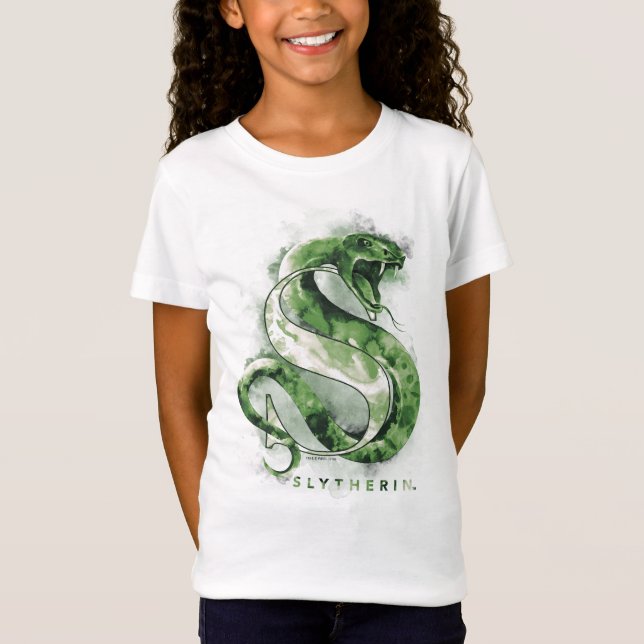 Camiseta Aguarela do cobra de Harry Potter | SLYTHERIN™ (Frente)