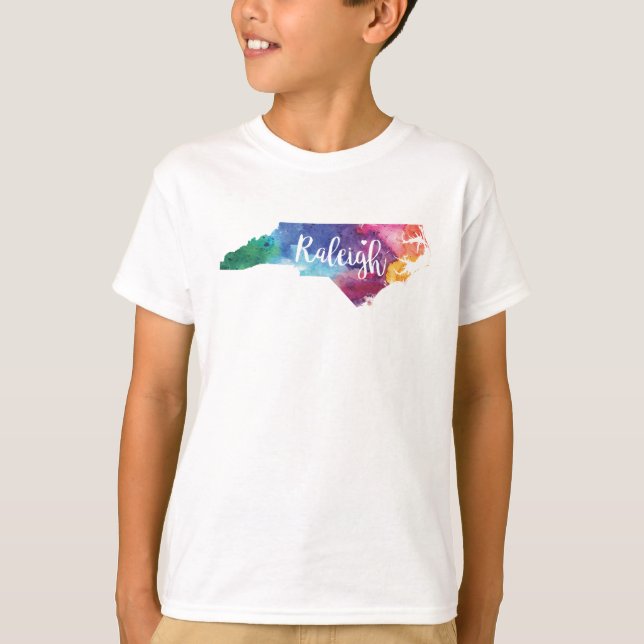 Camiseta Aguarela Raleigh, North Carolina (Frente)