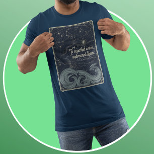 Camiseta Águas Não-Empregadas: Elegante Vintage Celestial