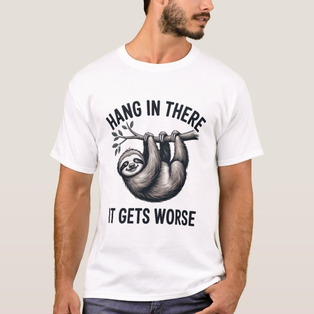 Camiseta Aguente Lá, Design Sarcástico Engraçado (Frente)