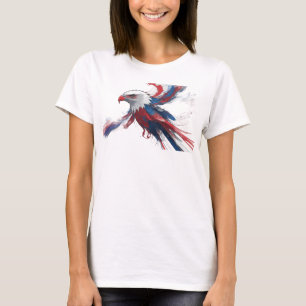 Camiseta Águia Abstrata Vermelha Impressionante Estampa Cri