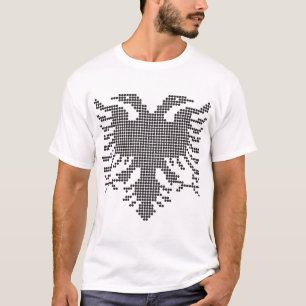 Camiseta Águia Albanesa de Cabeça Dupla pontilhada Silhueta