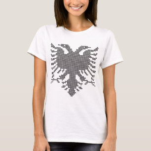 Camiseta Águia Albanesa de Cabeça Dupla pontilhada Silhueta