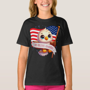 Camiseta Águia Americana Careca bandeira Estrelas & Listras