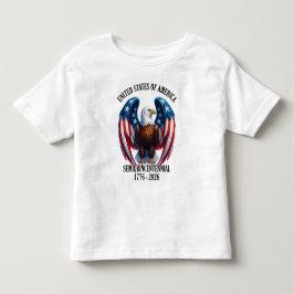 Camiseta Águia Americana com Asas da Bandeira 1776-2026