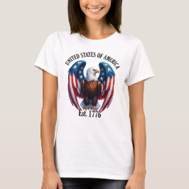 Camiseta Águia Americana com Asas de Bandeira no Leste. 177