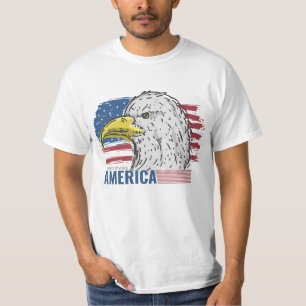 Camiseta Águia Americana com Bandeira