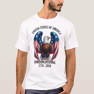 Camiseta Águia Americana com Sinalizador Wings 1776-2026