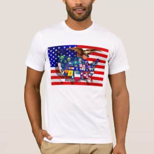 Camiseta Águia americana da bandeira americana de Eagle do