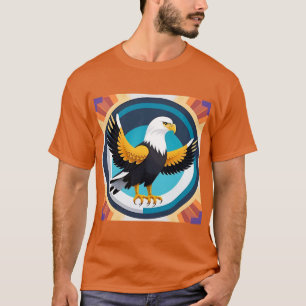 Camiseta Águia Americana Dinâmica em Ilustração Artística