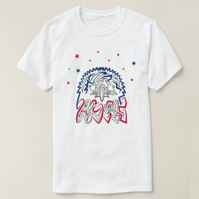 Camiseta Águia Americana do Dia da Independência (Frente do Design)