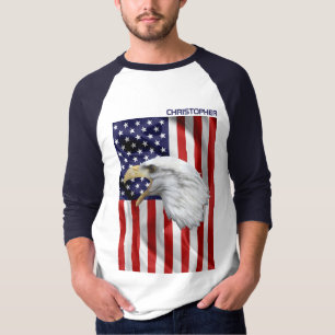 Camiseta Águia Americana em Choro, Bandeira dos EUA, Patrió