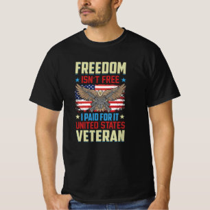 Camiseta Águia Americana - Liberdade Não É Grátis Veterano