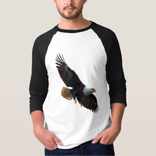 Camiseta Águia Americana Majestosa em Voo - Vida Selvagem P