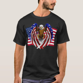 Camiseta Águia Americana na bandeira Americana