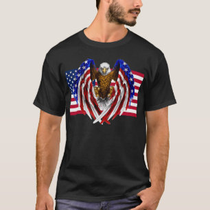 Camiseta Águia Americana na bandeira Americana