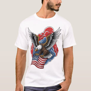 Camiseta Águia Americana Negrito – Arte de Bandeira Patriót
