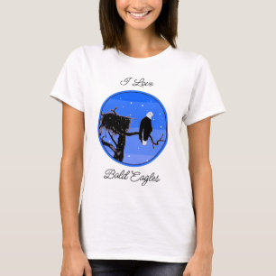 Camiseta Águia Americana no Inverno - Arte Original da Vida