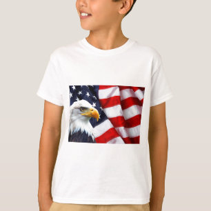 Camiseta Águia americana norte-americana na bandeira